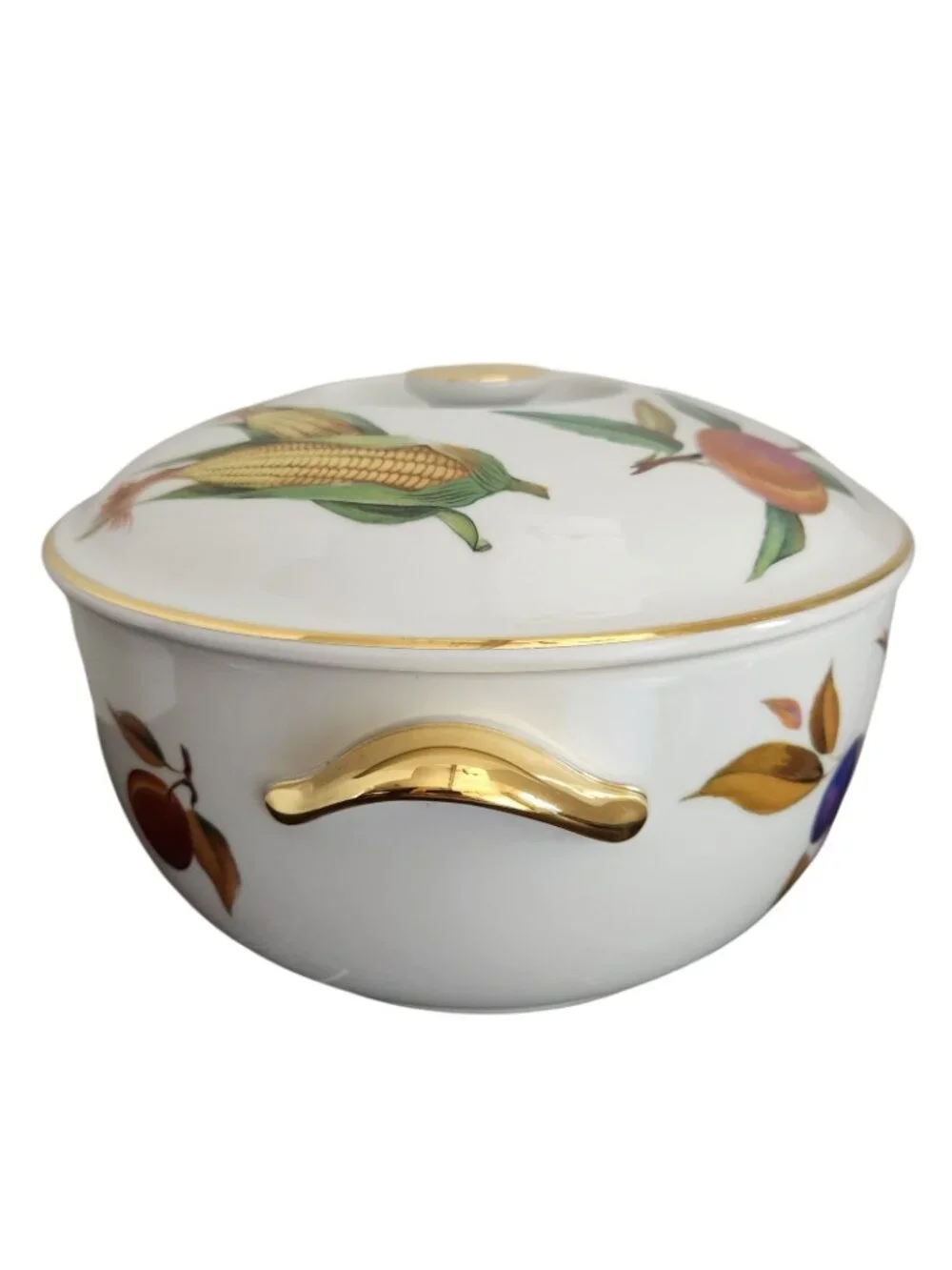Vtg Royal Worcester Evesham Covered Casserole Dish 2Qt England w/ Box Unused